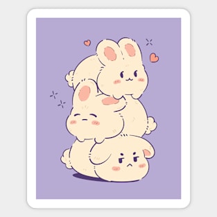 Cute Bunny Stack | Purple Magnet